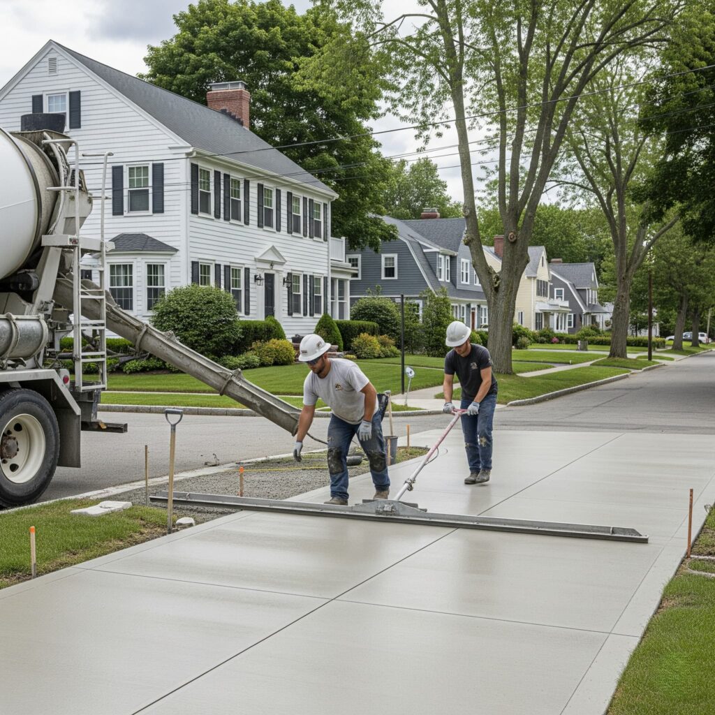 concrete driveway cost boston