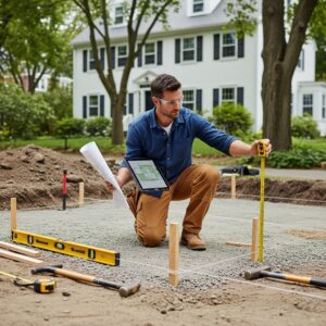 Using a concrete slab calculator for precise material and cost estimation before pouring a commercial project in Boston, MA by Boston Concrete Work