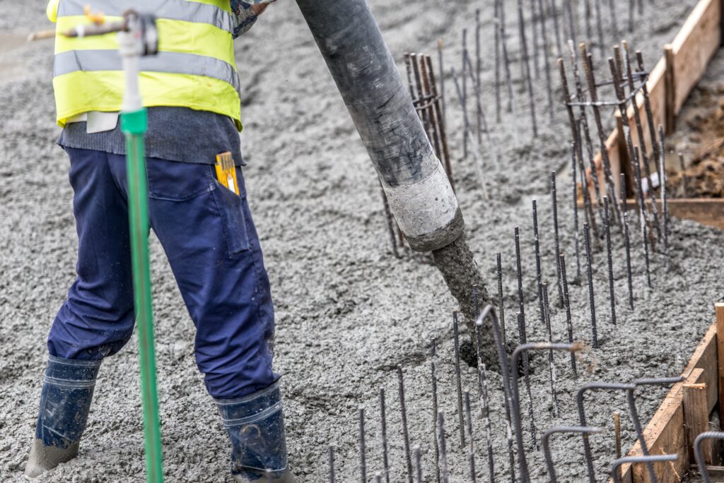 Reinforced concrete slab installation completed by Boston Concrete Works for a commercial building in Boston, MA