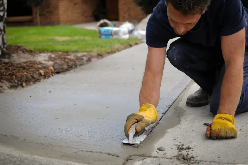 Pouring a smooth, reinforced concrete slab for a garage floor in the Boston, MA area by Boston Concrete Work