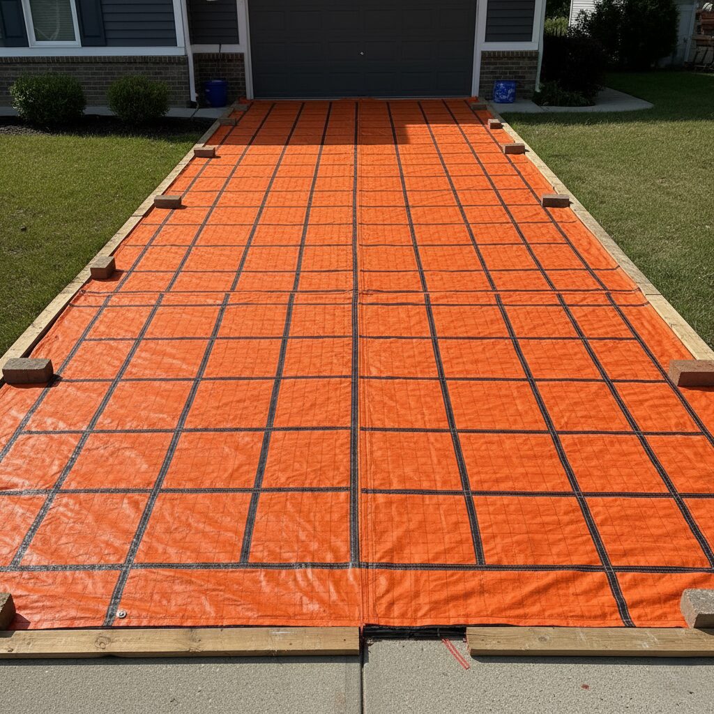 R-10 insulated curing blankets for winter concrete